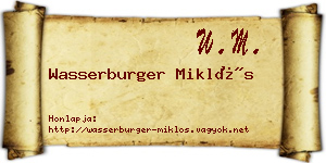 Wasserburger Miklós névjegykártya
