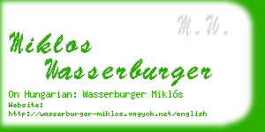 miklos wasserburger business card